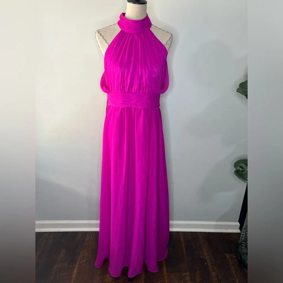 Badgley Mischka Dresses & Skirts - Belle Bagdley Mischka Magenta Maxi Prom Wedding Formal Dress sz 12 pageant long